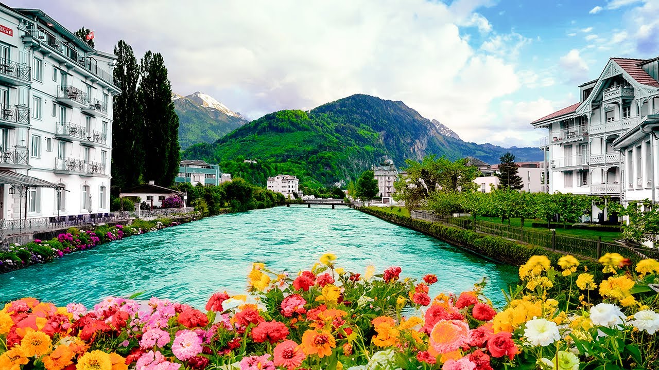 Interlaken switzerland 🇨🇭 walking tour 4K 60fps | Most beautiful town in switzerland,