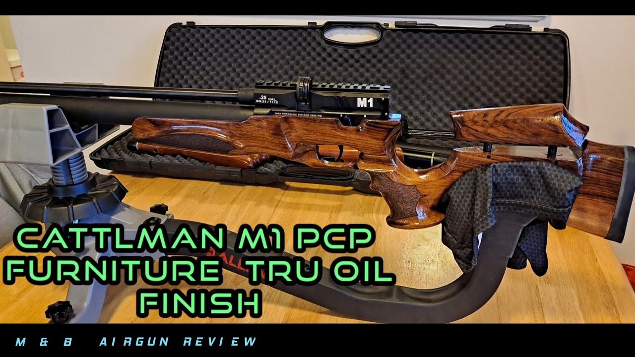 CATTLEMAN  M1 PCP air rifle  TRU OIL STOCK REFINISHING  TIME LAPSE