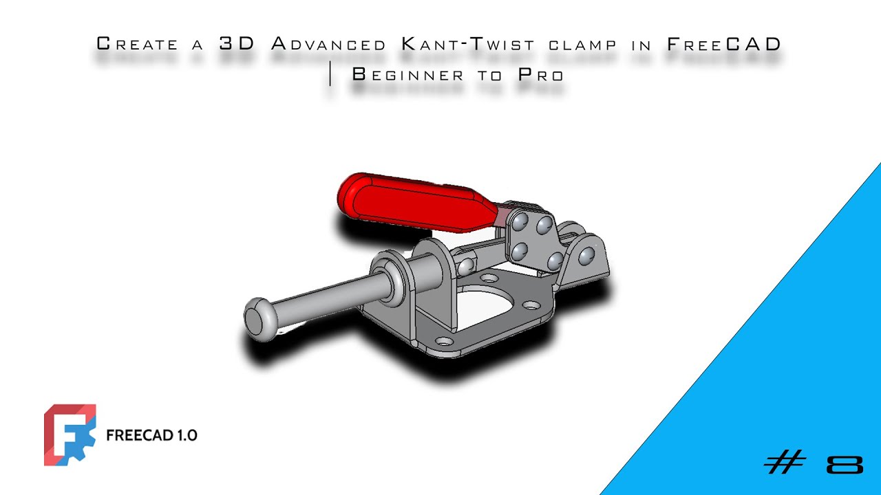 FreeCAD Tutorial: How to make a clamp model || By Rahul #freecad #cad #3dmodeling #design