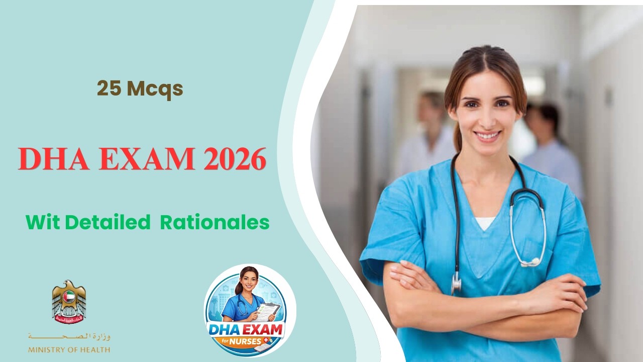Latest DHA Exam 2026 | 25 Scenario-Based pat MCQs with Rationales