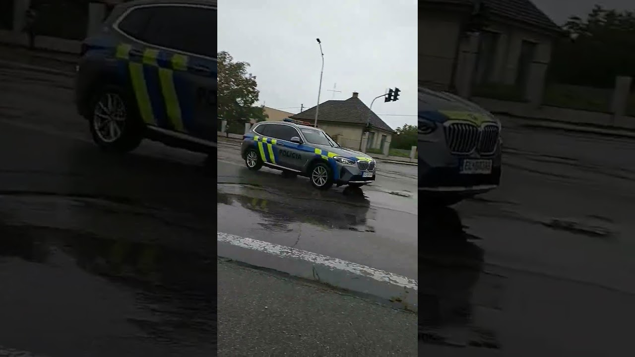 Slovakia police car and flash lighst and honk🇸🇰🇸🇰🚓🚨🚨🎺