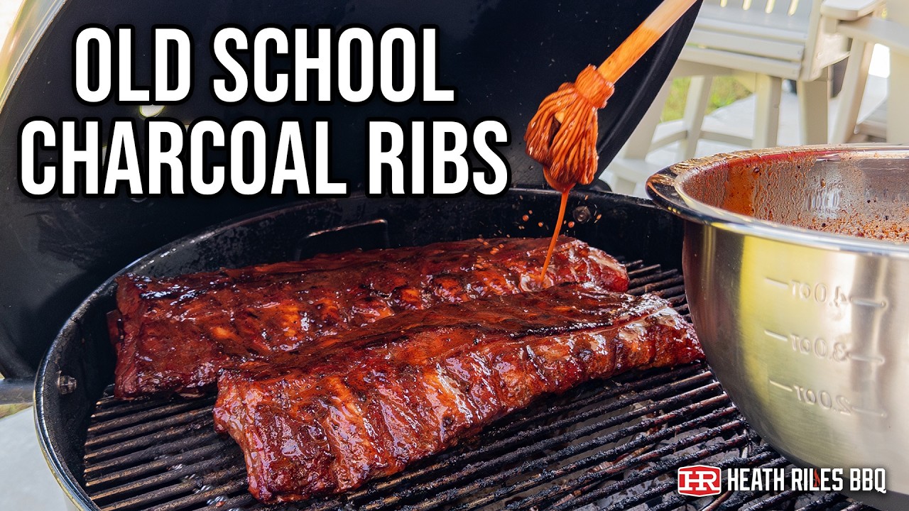 Old School Charcoal Grilled Ribs with a Beer Mop Sauce | Heath Riles BBQ