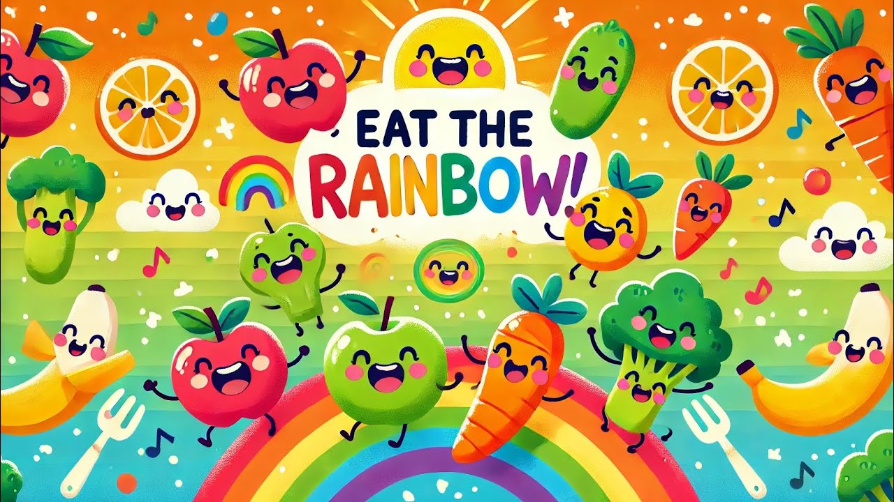 🌈 Eat the Rainbow! | Fun Healthy Eating Song for Kids 🍎🥕🍌