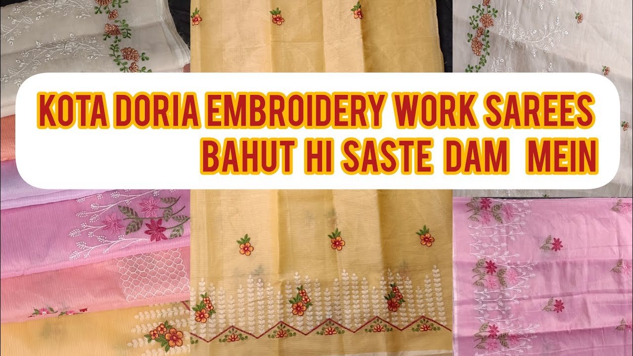 Kota Doria sarees/Kota Doria embroidery work//Kota sarees wholesale//Kota Doria sarees manufacturer