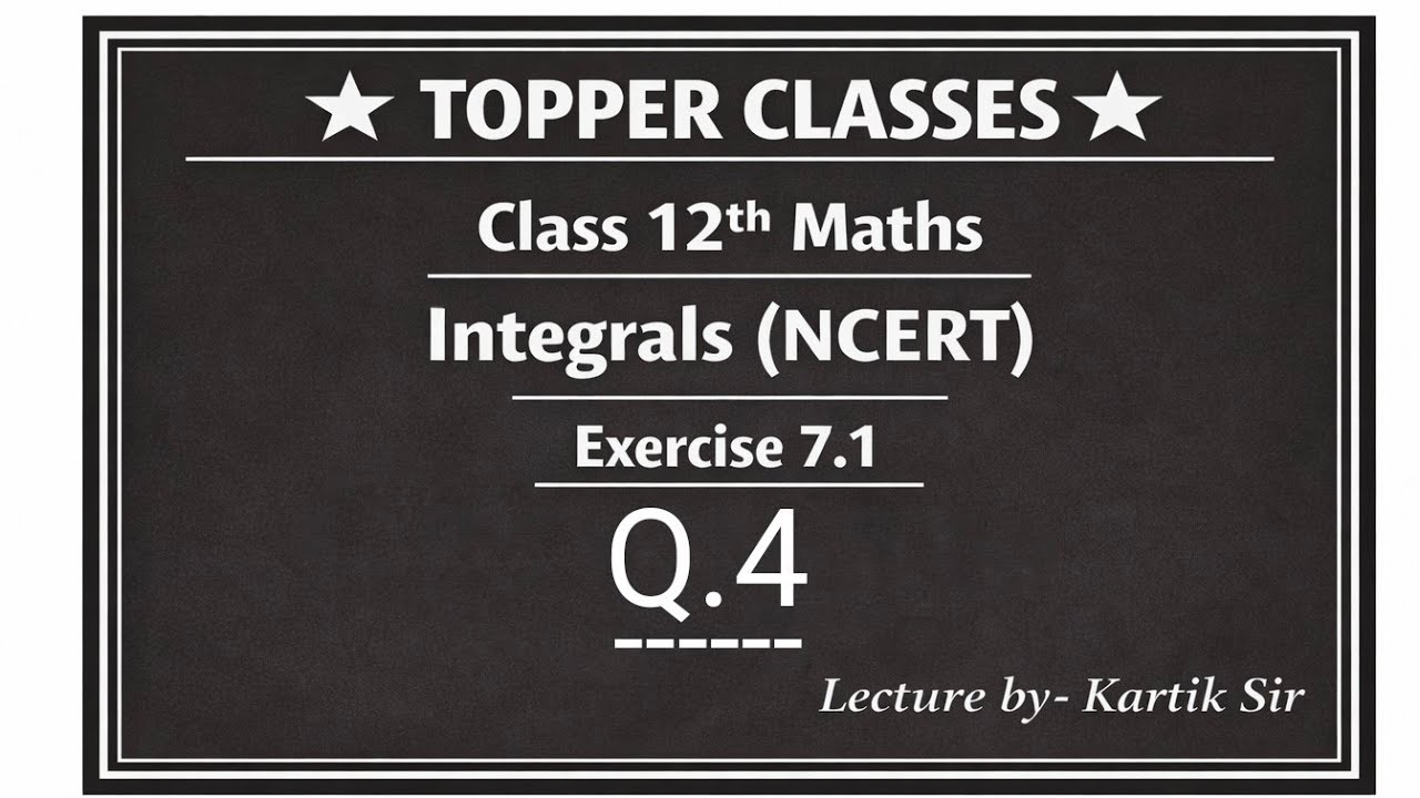 Class 12 Ex 7.1 Q4 Math / Chapter 7 Class 12 Math Integration I Ex7.1 Q4 Class 12 Math in hindi