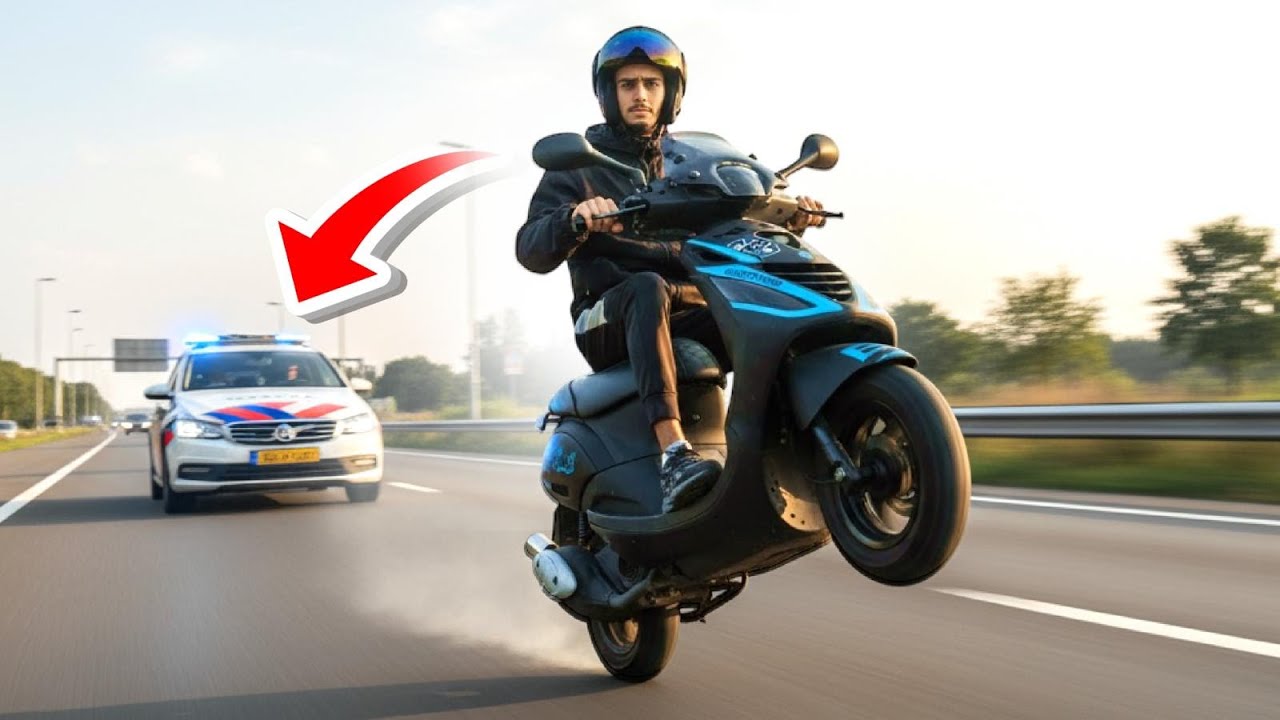 WHEELIE LES OP MIJN ZIP 2T 70cc ( GAAT FOUT )