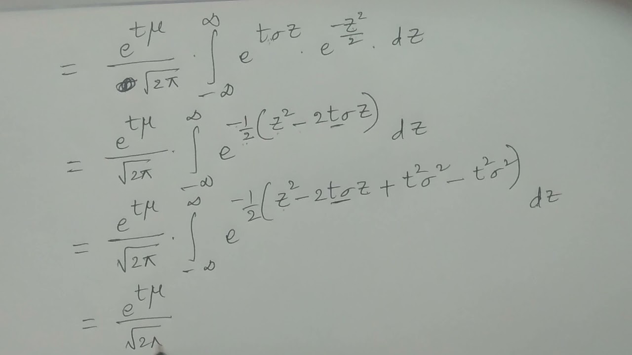 mgf of Normal distribution  - BSc Statistics