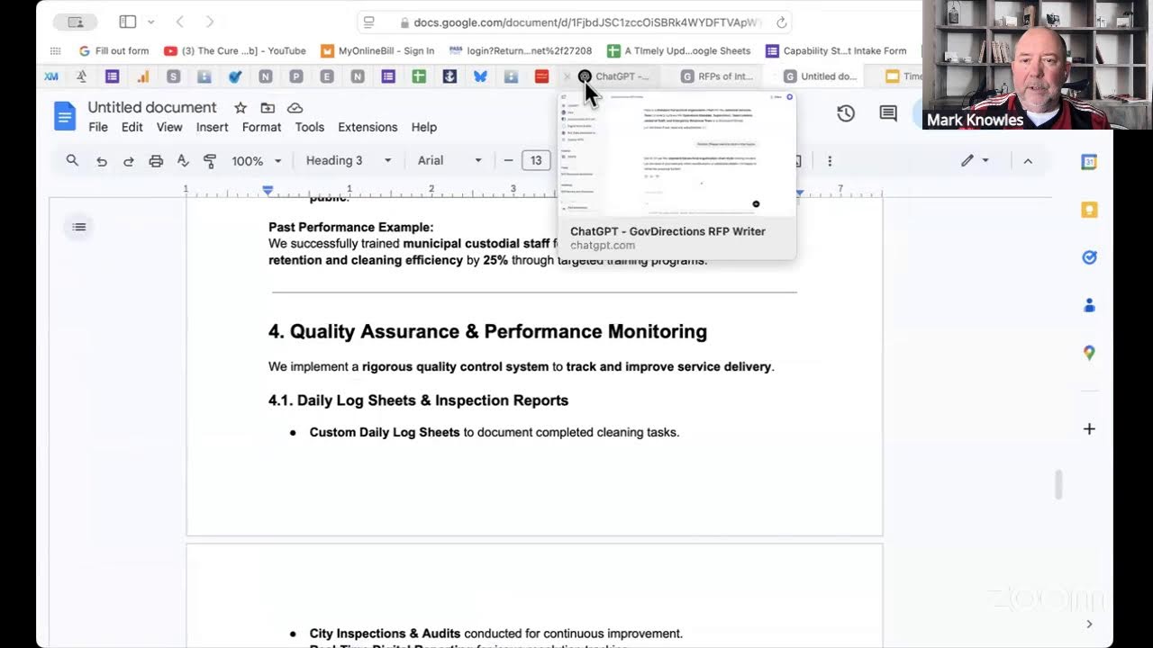 Using the GovDirections RFP Writing GPT to Prepare a Response