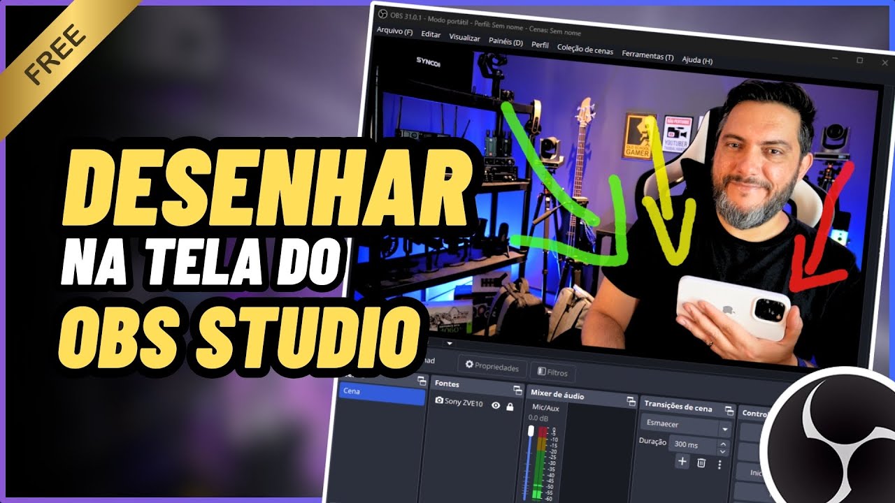 Plugin Incrível! Desenhe e Mostre Interações no OBS Studio usando Mouse ou Celular/Tablet [OBS Draw]