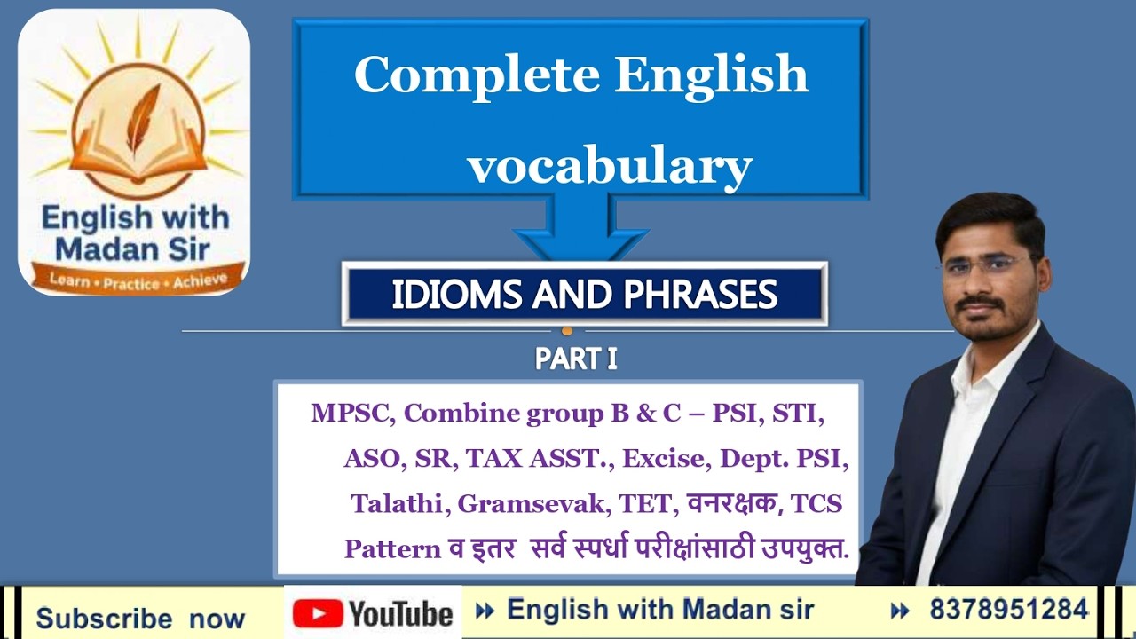Idioms & Phrases PYQ Analysis | Complete English vocabulary |Madan Sir