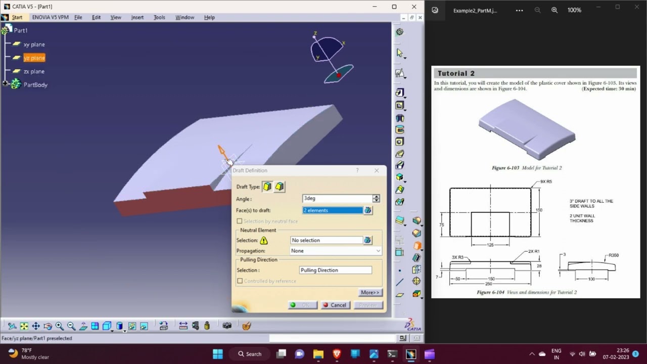 CATIA V5 Part Modeling Tutorial 4_Plastic Cover
