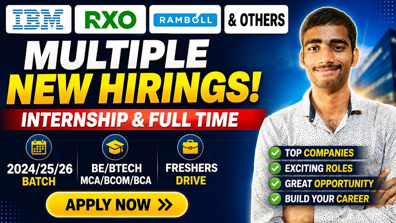 IBM, RXO, Ramboll Hiring 2026 | Internship & Full Time Jobs | Freshers Apply Now