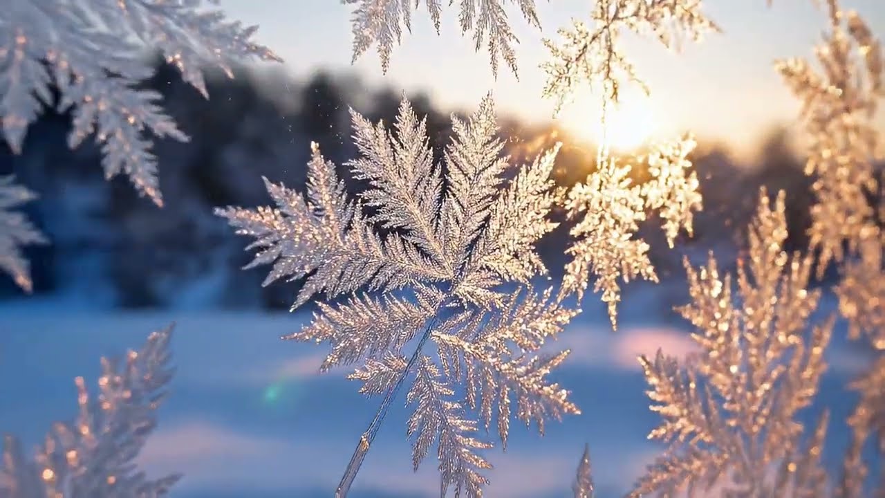 Gorgeous Serene Snow-Covered Forest ❄️ Gentle Relaxing Music for Focus & Calmness