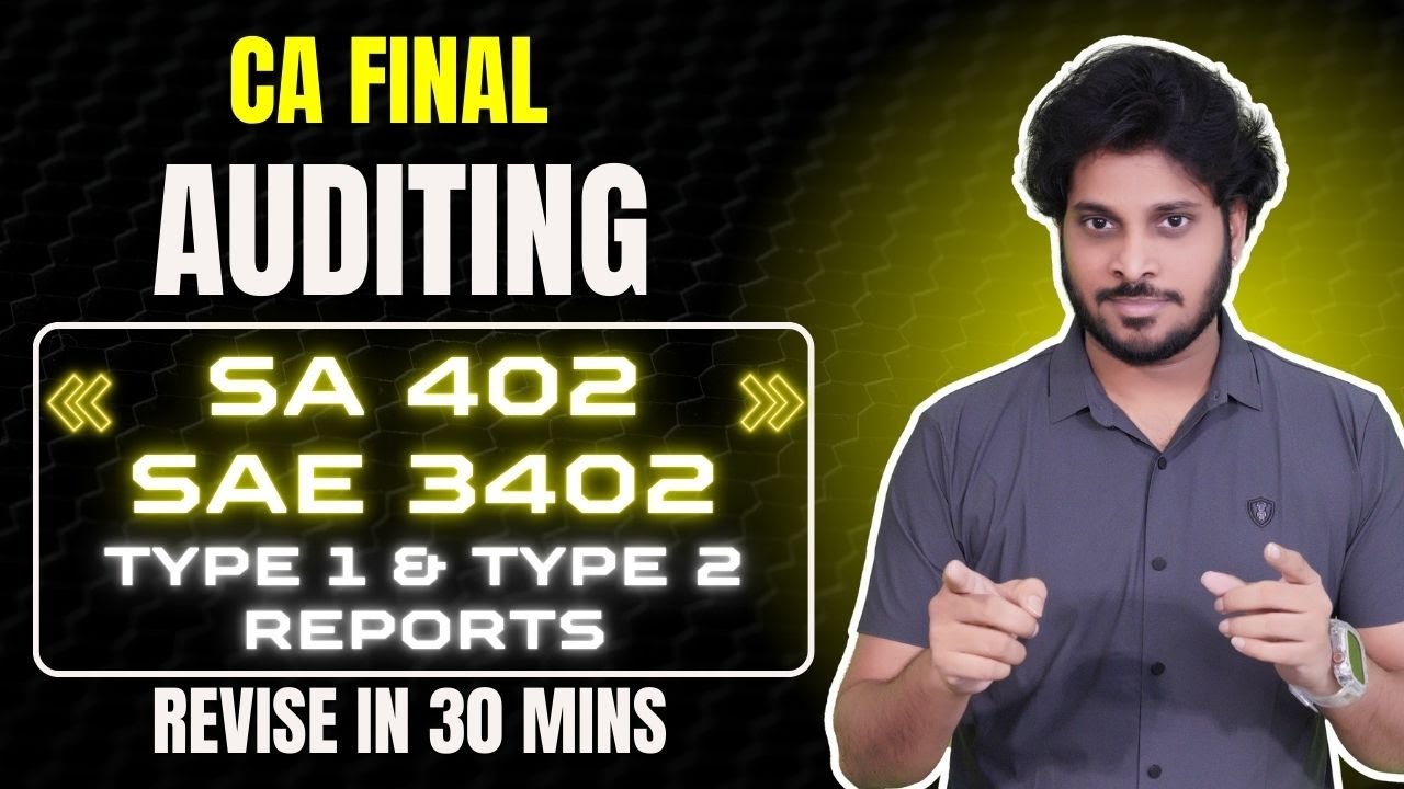 SA 402 SAE 3402 | User Entity and Service Org.| Type 1 & 2 Reports | CA Final Audit Revision