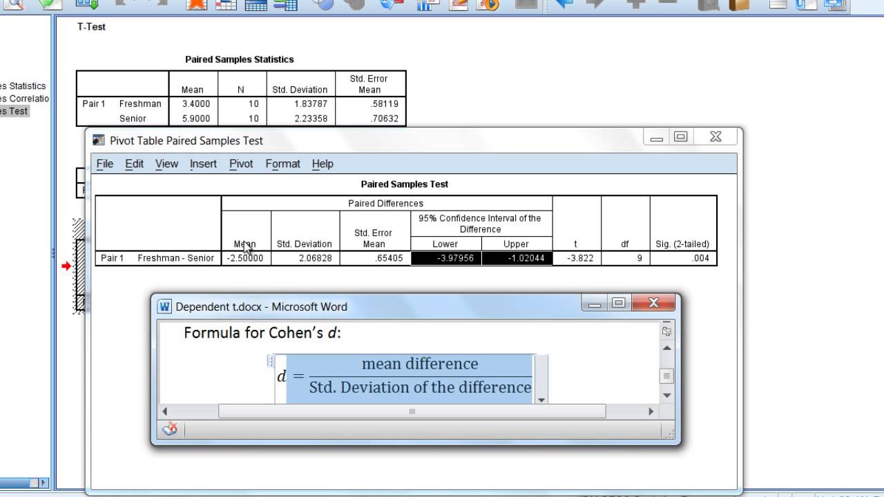 Dependent Samples t Test in SPSS (Part 2)