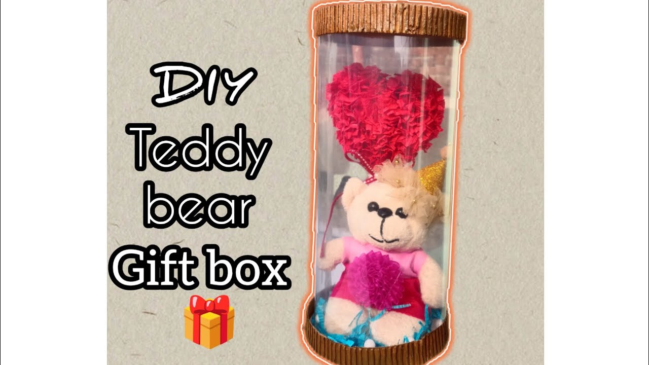 DIY teddy bear gift box 🎁 / DIY acetate box #diy #gift #teddybear #new #handmade #handmadegifts #yt