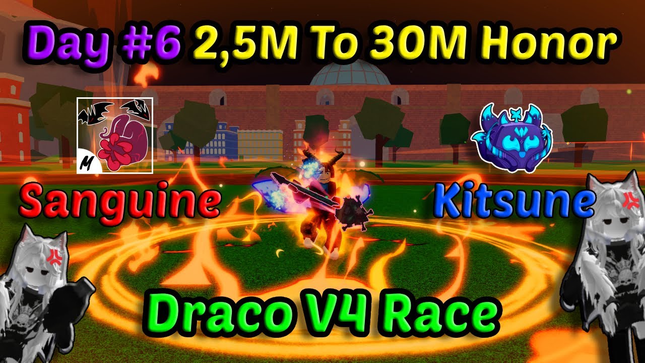 Day #6 Draco V4 + Kitsune Combo With Sanguine Yama Bacon Becomes A Pro Blox Fruits Bounty Hunting