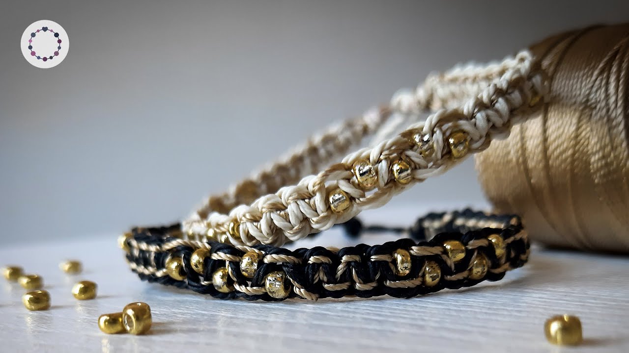 Easy and Quick Macrame Beaded Bracelet - DIY Square Knot Bracelet Tutorial