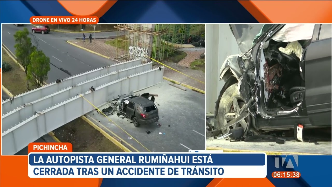 Una persona falleció durante un siniestro vial en la Autopista General Rumiñahui