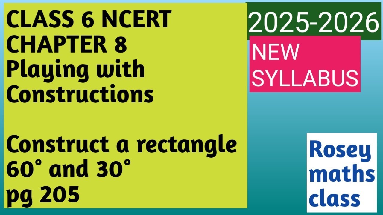 Class 6 pg 205 Construct a rectangle in which diagonal divides the angles into 60° & 30°#maths#ncert