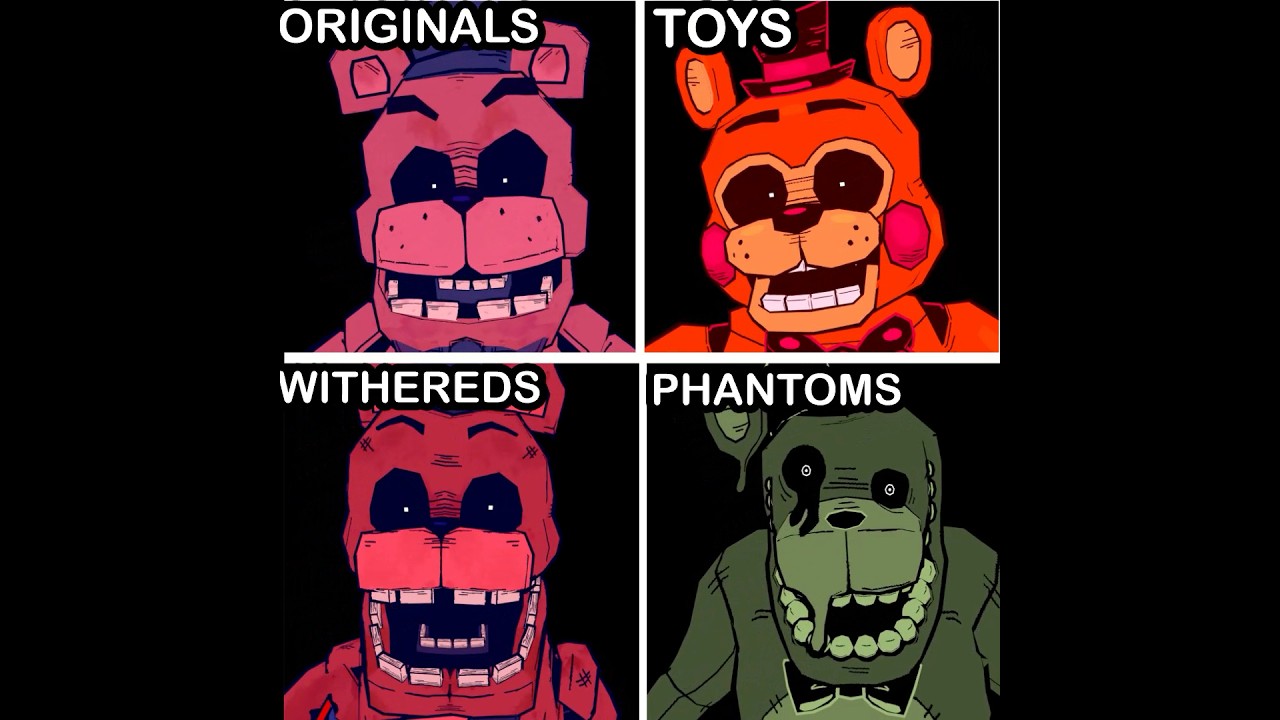 FNaF Movie ANIMATRONIC REACTIONS - Originals VS Toys VS Withereds VS Phantoms (RETRO)