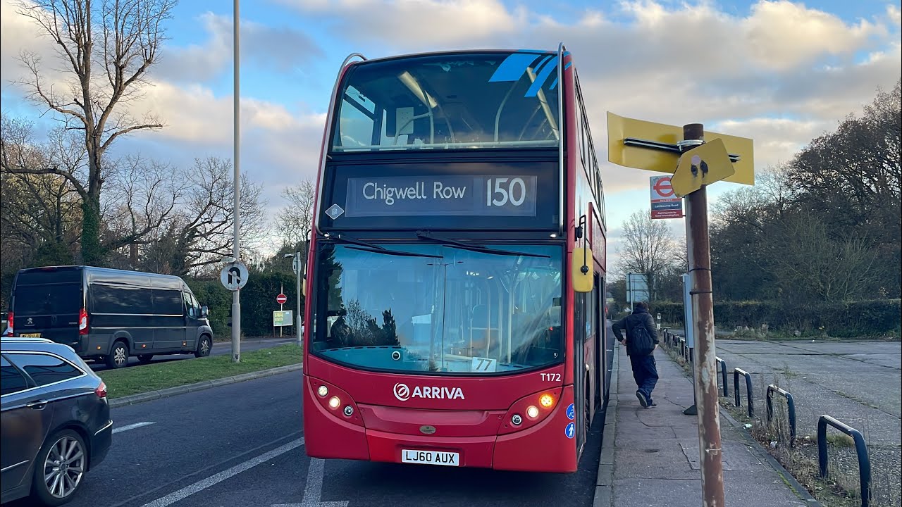 Full Route Visual. London Bus 150. Becontree Heath - Chigwell Row. Bus: T172 (LJ60 AUX)