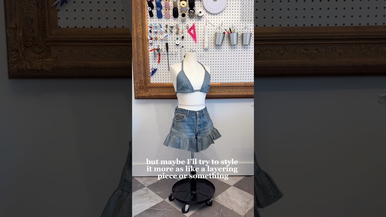 how to make a denim bikini for summer #diy #upcycle #sewingprojects #reworked #sustainablefashion