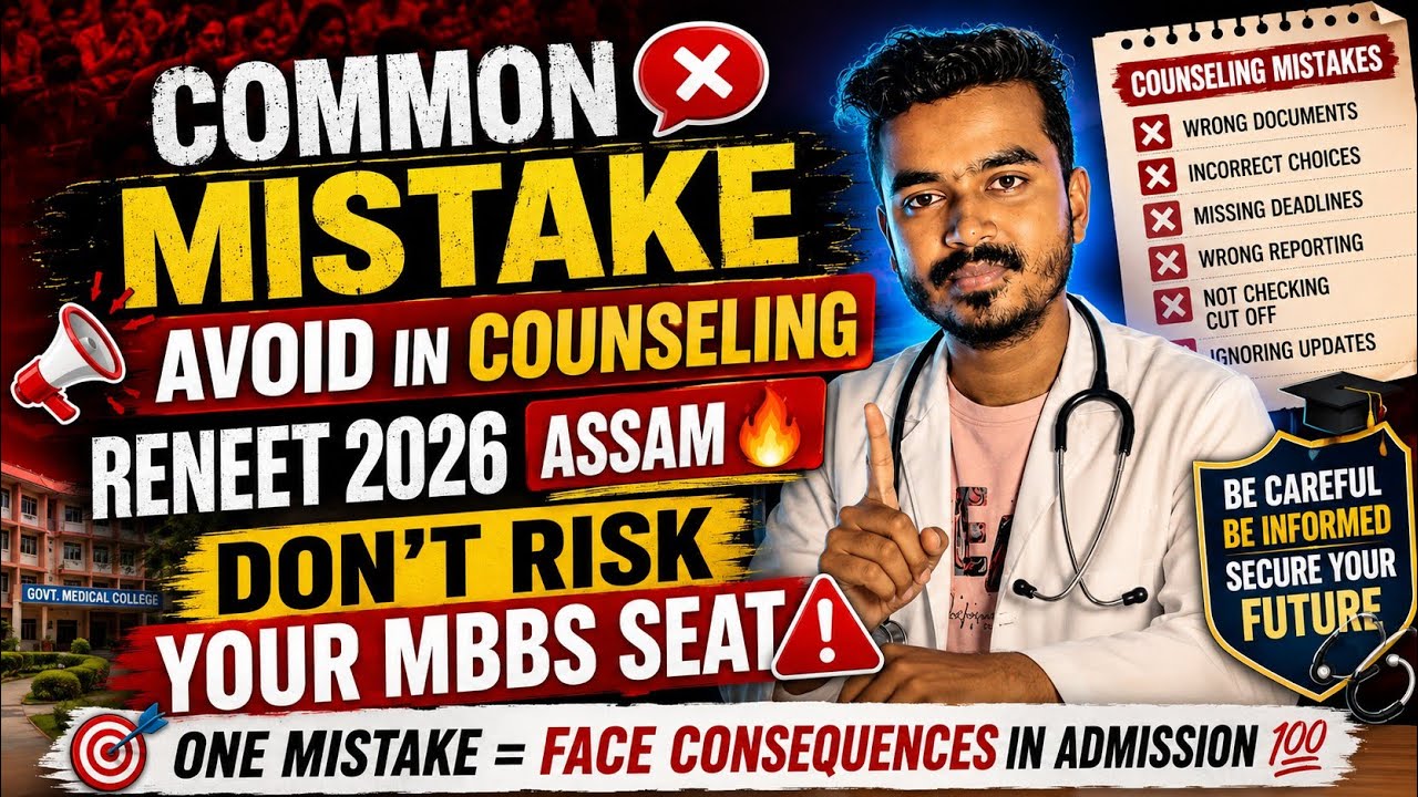 Common mistake avoid in counseling| don't risk your seat | expected cutoff ReNeet assam 🔥🔥