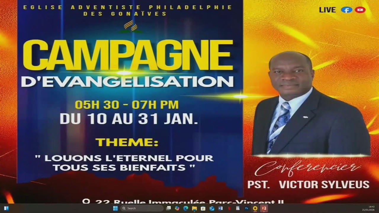 Louons Dieu pour ses bienfaits / SDA Philadelphie I des Gves. Jour 11