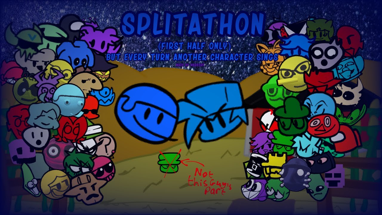 [ Friday Night Funkin ] Splitathon (first half only) But every Turn Another Character Sings
