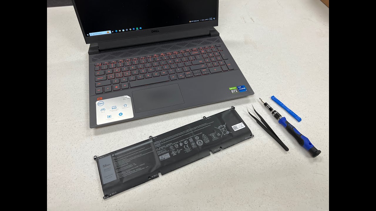 Извлечение аккумулятора ноутбука Dell G15 5511 своими руками (артикул аккумулятора 8FCTC). ПОПРОБ...