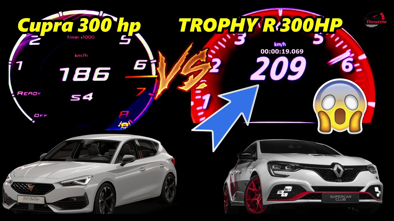Renault Megane RS Trophy R vs Cupra Leon 300 – DRAG RACE, Acceleration & E-Commerce Insights 0 -270