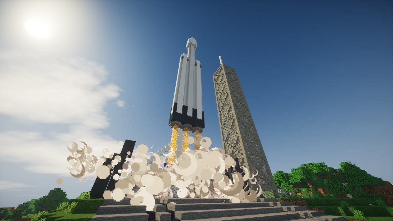 Falcon Heavy Lauch in Minecraft (no mod by spinosT)