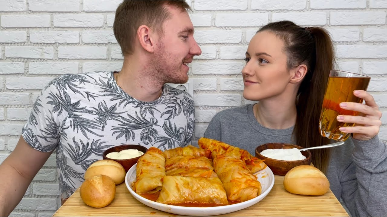 МУКБАНГ ГОЛУБЦЫ ДОМАШНИЕ MUKBANG HOMEMADE CABBAGE ROLLS