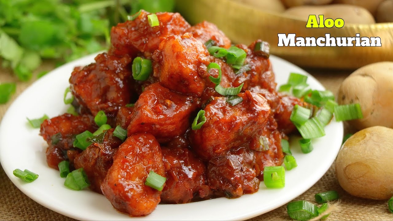 నోరూరించే ఆలు/బంగళా దుంప మంచూరియా || veg aloo manchurian recipe in Telugu at home by vismai food