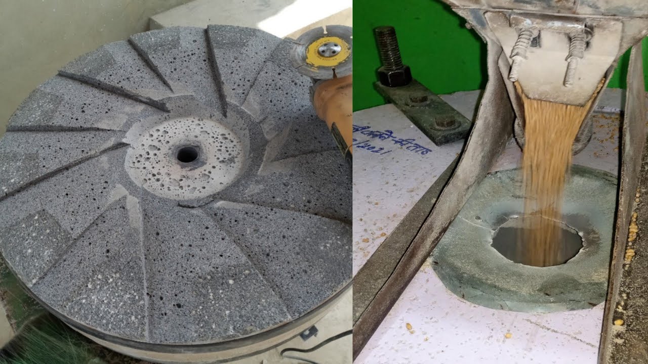 आटा चक्की मैं न्यू पत्थर डालने के बाद पहली टकाई कैसे करें ?? grind master emery 24inch chakki