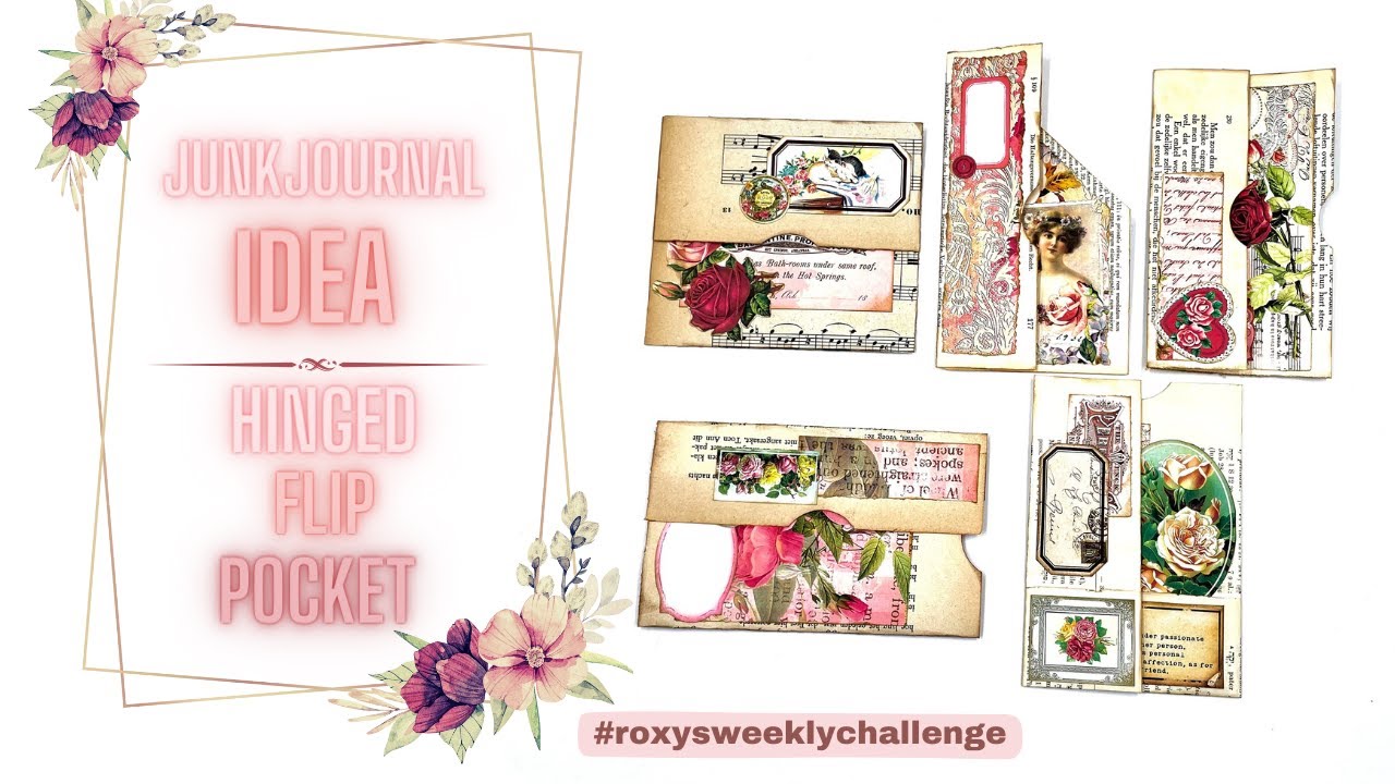 JUNK JOURNAL PAGE IDEA - HINGED FLIP POCKET - 