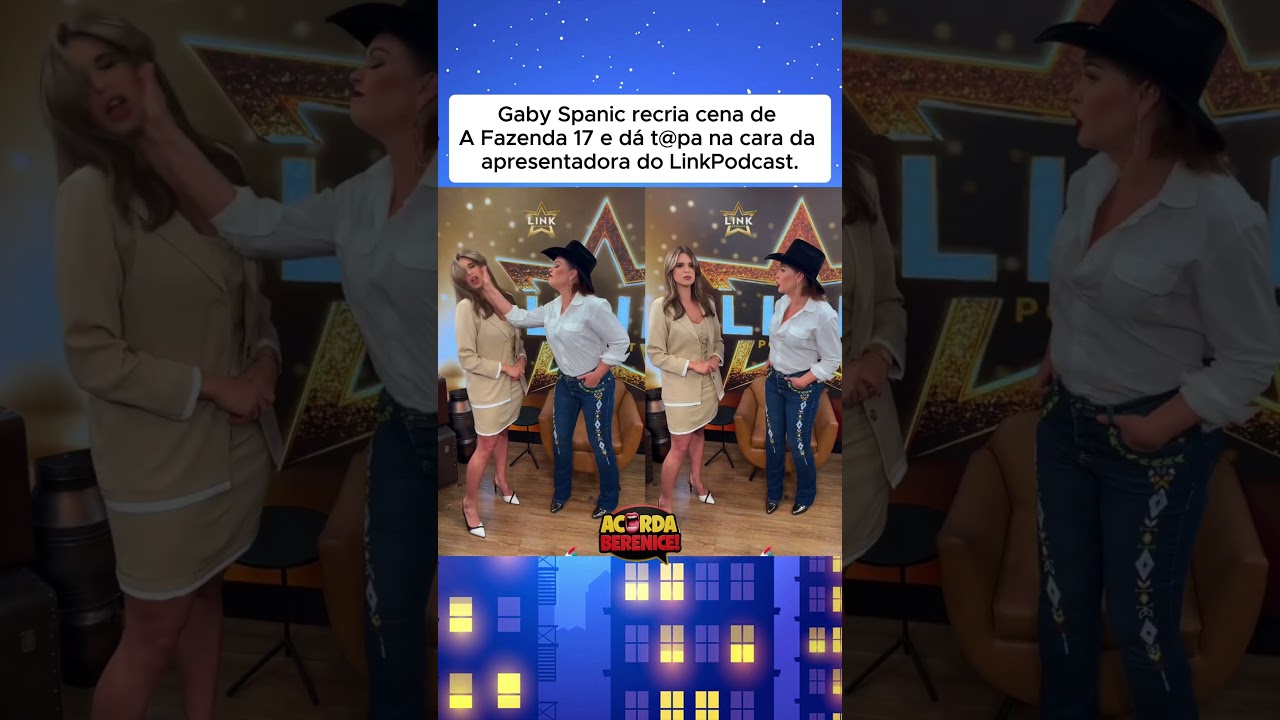 Gaby Spanic recria cena de A Fazenda 17 e d&aacute; t@pa na cara da apresentadora do LinkPodcast.