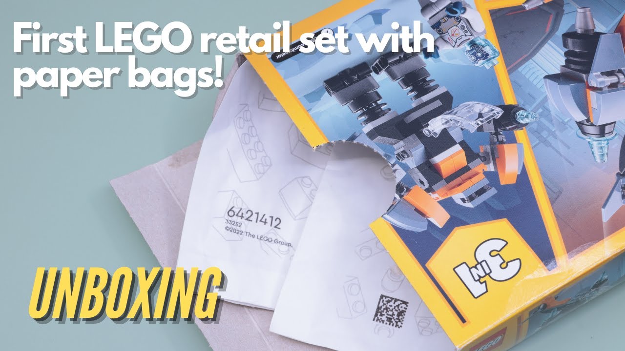 Unboxing the first LEGO retail set with paper bags!