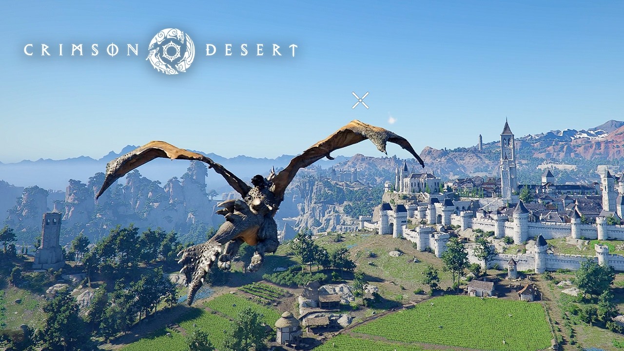 Crimson Desert - Dragon Flying Across the Full Map | 4K & Music