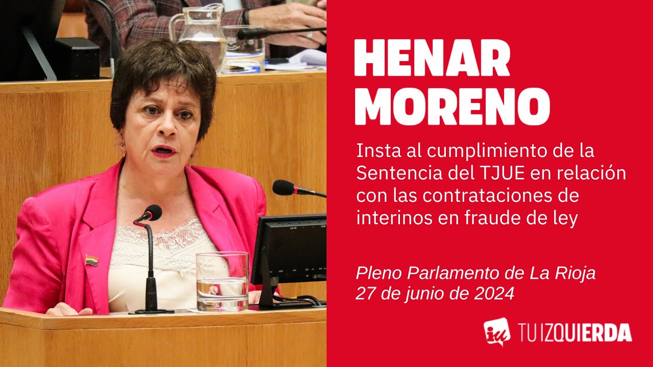 Henar Moreno insta a cumplir la sentencia del TJUE en relación con los interinos en fraude de ley