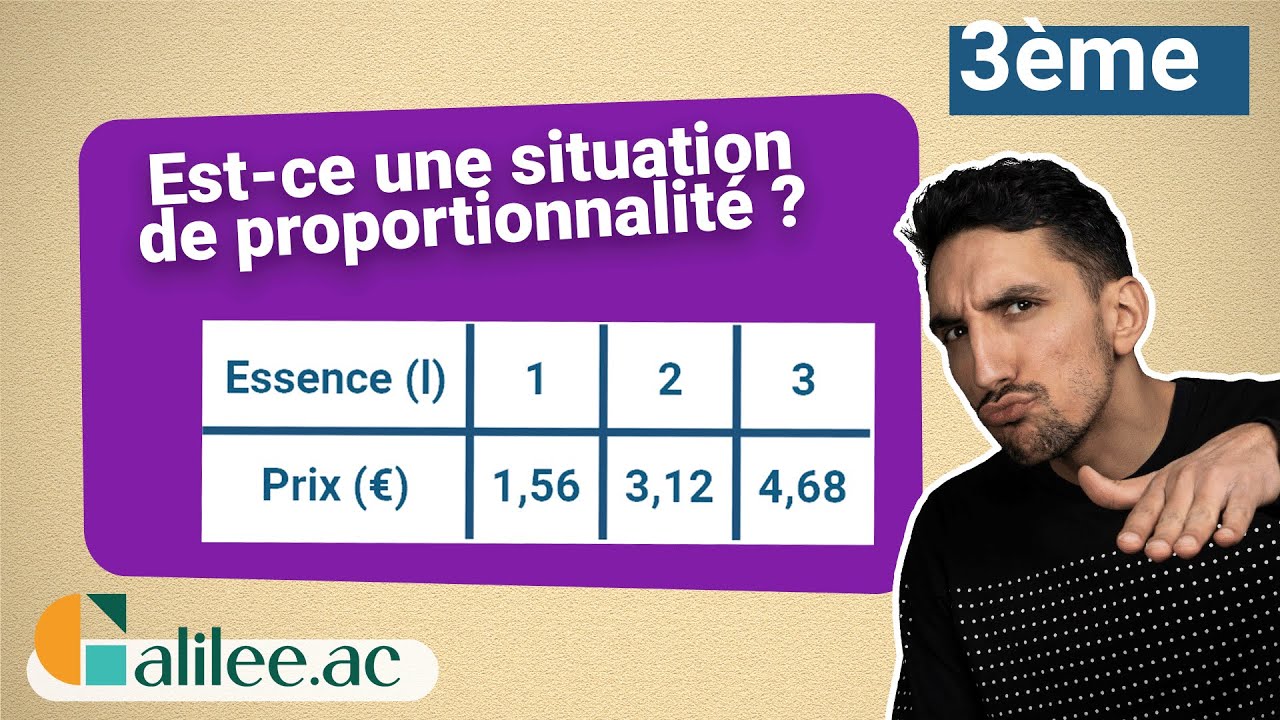 RECONNAITRE une SITUATION de PROPORTIONNALITÉ - TABLEAU #1 - Exercice Corrigé - Maths Troisième