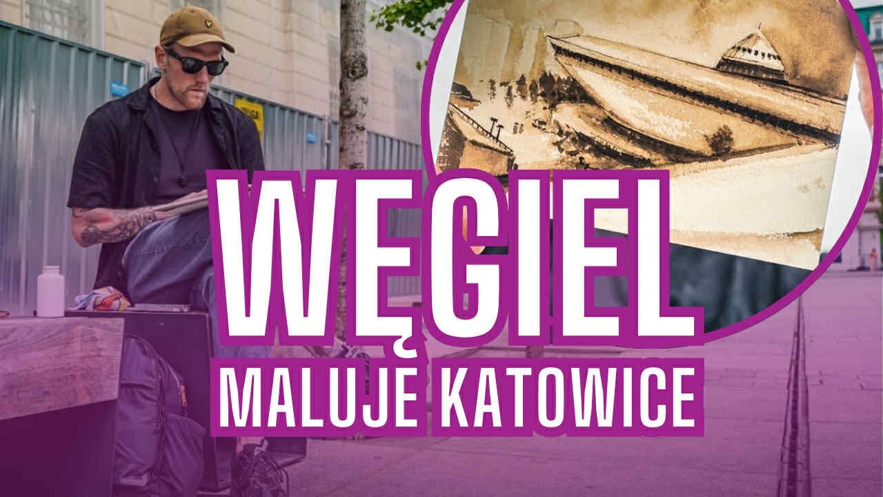 Węgiel tworzy sztukę na ulicach Katowic. Malowanie w plenerze to jego pasja