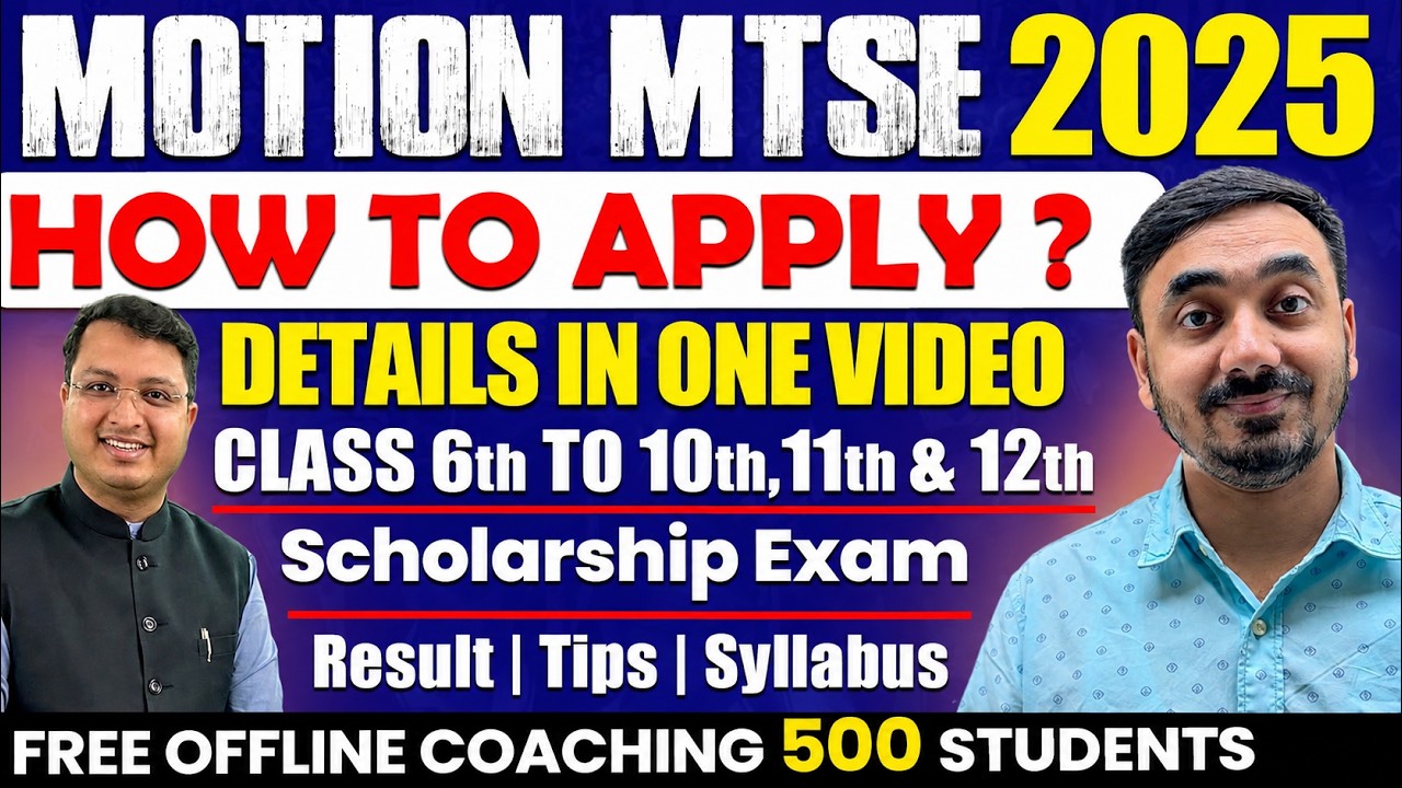 Motion MTSE 2026 | Free Offline Coaching? | How to apply? | Scholarship | Exam | Result | Syllabus✌️