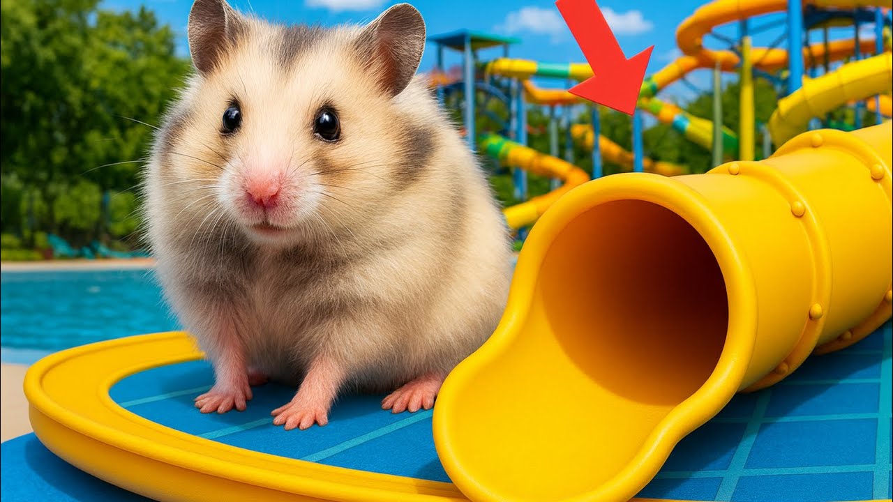 My HAMSTER stuck Inside a Tunnel Slide System