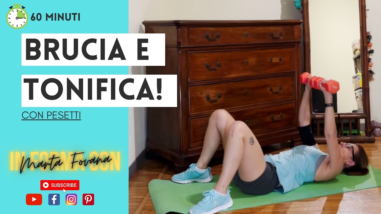 Ginnastica a casa per Tonificare - Modellare - Bruciare grassi con esercizi con pesetti!