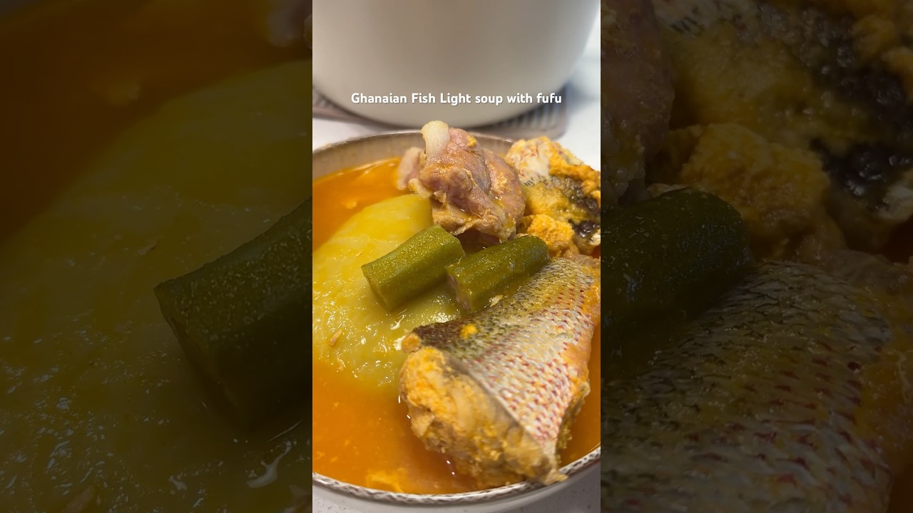 Ghanaian Fish Light Soup with fufu #ghanaianfood #asmrcooking #cooking #foodie #africanfood