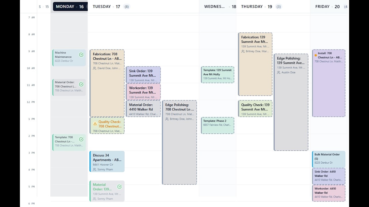 Countertop Scheduling Calendar Views | iCounterSoft #6