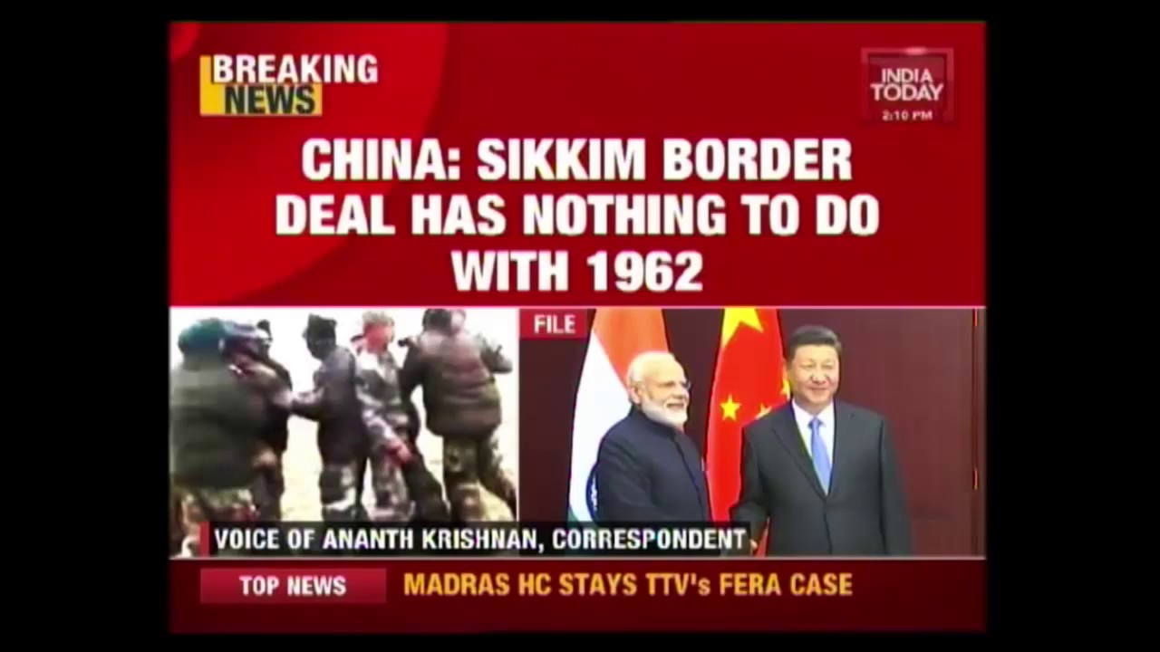 China: Sikkim Border Agreement Has Nothing To Do With 1962