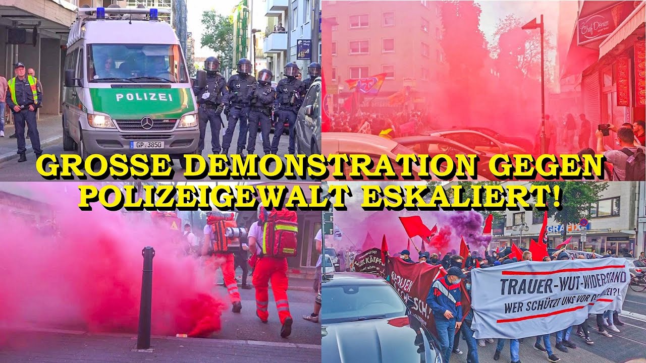[GROSSE DEMO GEGEN POLIZEIGEWALT] Rauchbomben + Farbbomben auf Polizeiwache geworfen | Mannheim